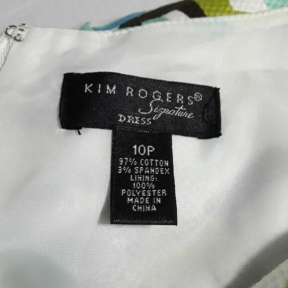 Kim Rogers Signature Retro Geometric Print Sleeveless Dress size 10P (1191) - Picture 3 of 7